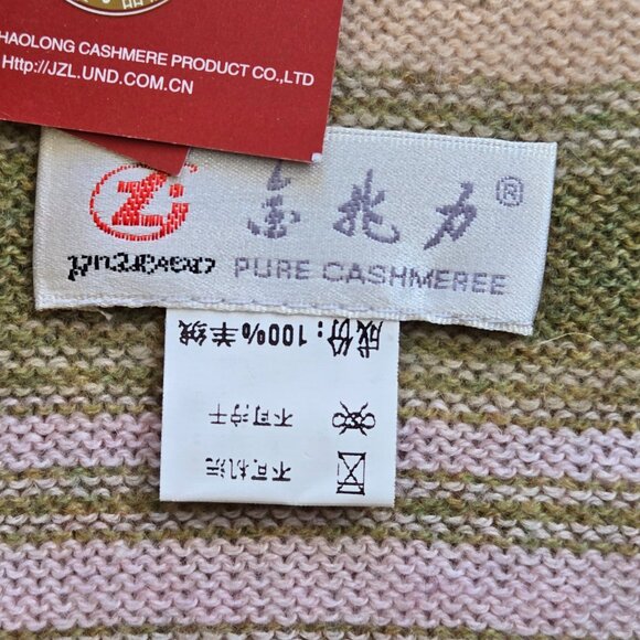 NWT Striped Cashmere Knit Scarf - Picture 6 of 13